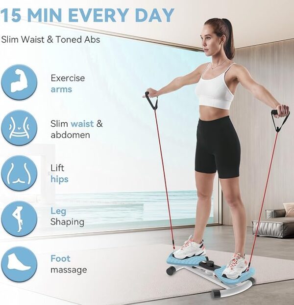 renZEC Waist Twister Machine, Adjustable Exercise Twist Board for Women Men, Noiseless Ab Twister for Home Gym Equipment, - Image 3