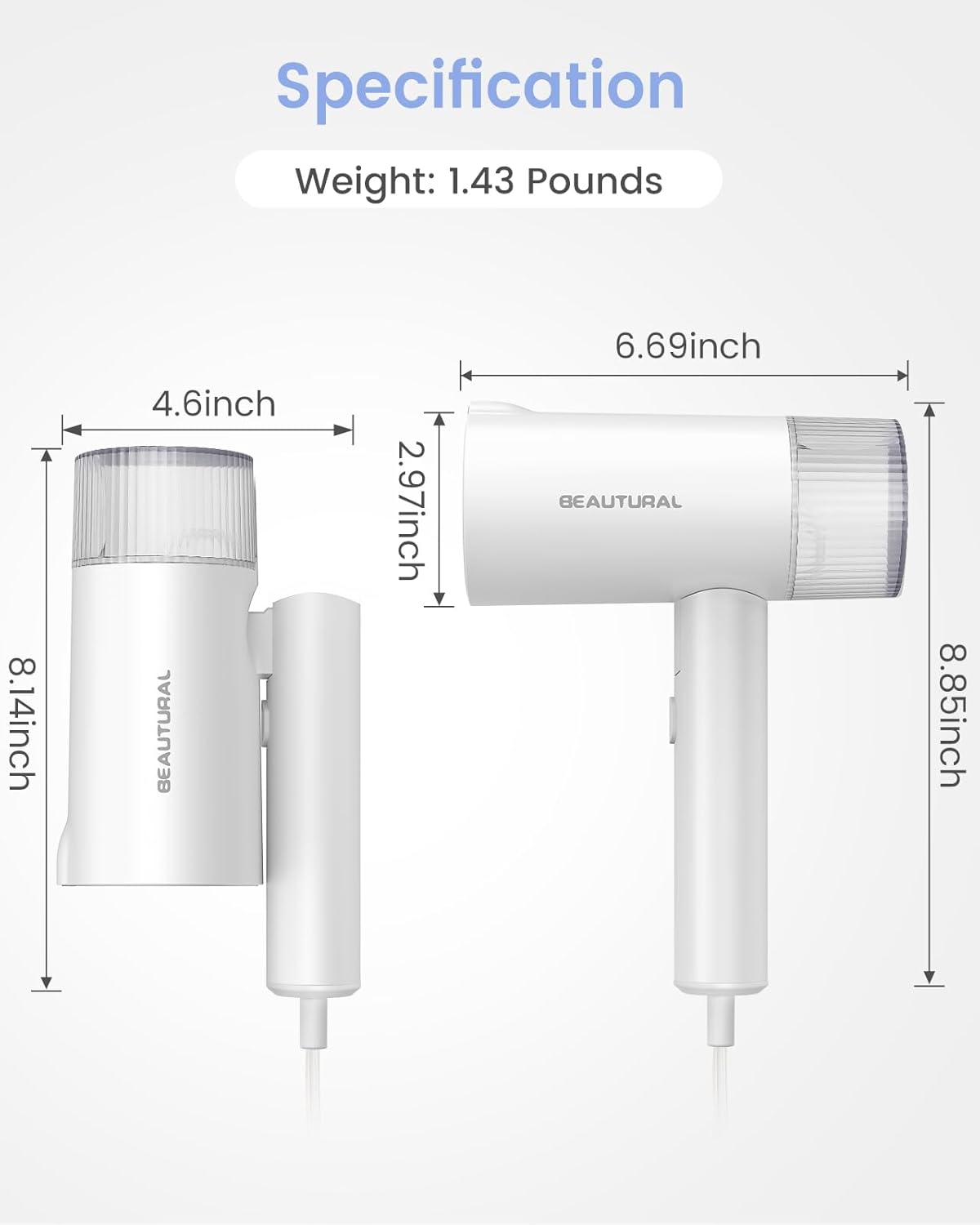 BEAUTURAL Steamer for Clothes, Portable Garment Wrinkle Remover, Fast 30s Heat-up, Foldable and Handheld, 120V Only (Not for 220V Europe) - Image 2