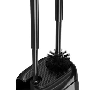 Utopia Home Toilet Plunger and Brush Set with Holder for Deep Cleaning, Includes Toilet Bowl Brush and Plunger for Effective Bathroom Cleaning (Pack of 1, Black