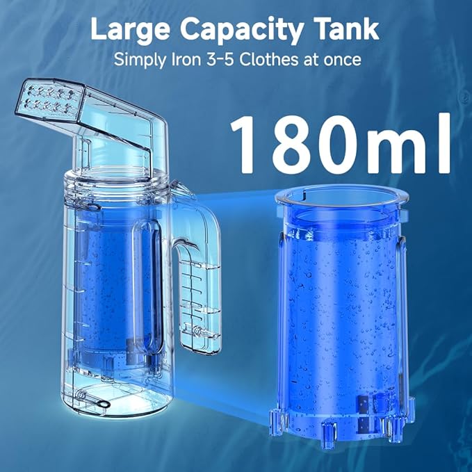 Steamer for Clothes 700W, Double Row Steam Clothes Steamer, Travel Steamer with 180ML Large Capacity Water Tank, 40S Fast Heat-up Garment Steamer for Home and Office(GY168) - Image 2