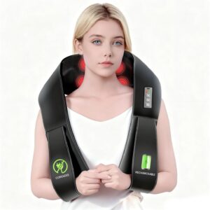 Cordless Neck Massager, Deep Tissue 3D Kneading Massager with Heat for Pain Relief, Electric Shiatsu Massage for Shoulders, Arms, Legs, Gifts for Dad Mom Friends