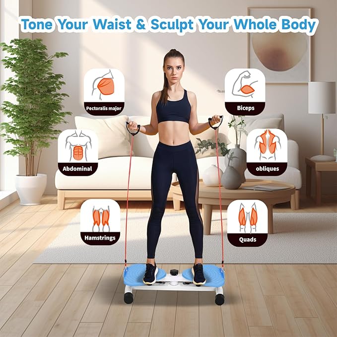 Waist Twister, Waist Twisting Machine, Waist Twister Machine Exercise, Ab Roller with 350 lbs Ab Twister, 20dB Ultra-Quiet Noiseless Home Gym Exercise Equipment for Women Men - Image 2