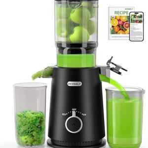 Juicer Machines Easy to Clean, with Wide Mouth & Large Feed Chute, Professional Cold Press Juicer For Whole Fruits & Vegetables, Self Feeding for