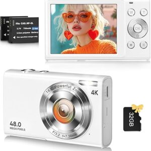 Digital Camera, 4K Vlogging Camera for YouTube Autofocus Cameras for Photography with 16X Digital Zoom