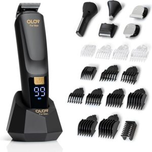 Beard Trimmer, 21 Piece All-in-One Mens Grooming Kit and Hair Clipper, Nose, Ear,Body and Face, Electric Razor with USB Recharge Dock