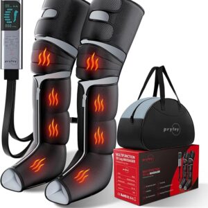 Leg Massager with Heat and Compression, Foot Massager for Circulation and Pain Relief, 3 Timers, 12 Intensity, 6 Modes,3 Heating with Knee Massager