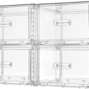 Vtopmart 4 Pack 13QT Clear Stackable Storage Drawers,Easily Assemble Acrylic Closet Organizers,Plastic Storage Bins for Bathroom,Cabinet,Kitchen Pantry,Under Sink Organization