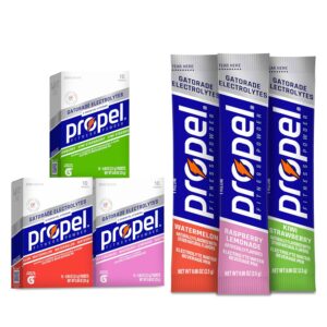 Propel Electrolyte Enhanced Water Drink Mix Powder Packets, Kiwi Strawberry Variety Pack, Zero Calorie & Zero Sugar Hydration with Electrolytes and Vitamins C & E (30 Packets) Visit the Propel Store