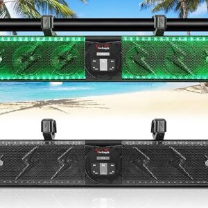 StarknightMT 26 Inch UTV Sound Bar TWS Bluetooth Speaker Golf Cart Sound Bar,Waterproof SxS Soundbar with Lightning RGB Lights 6-Speaker Compatible with RZR X3 Pioneer Talon - 1.25"- 2" Roll Cage