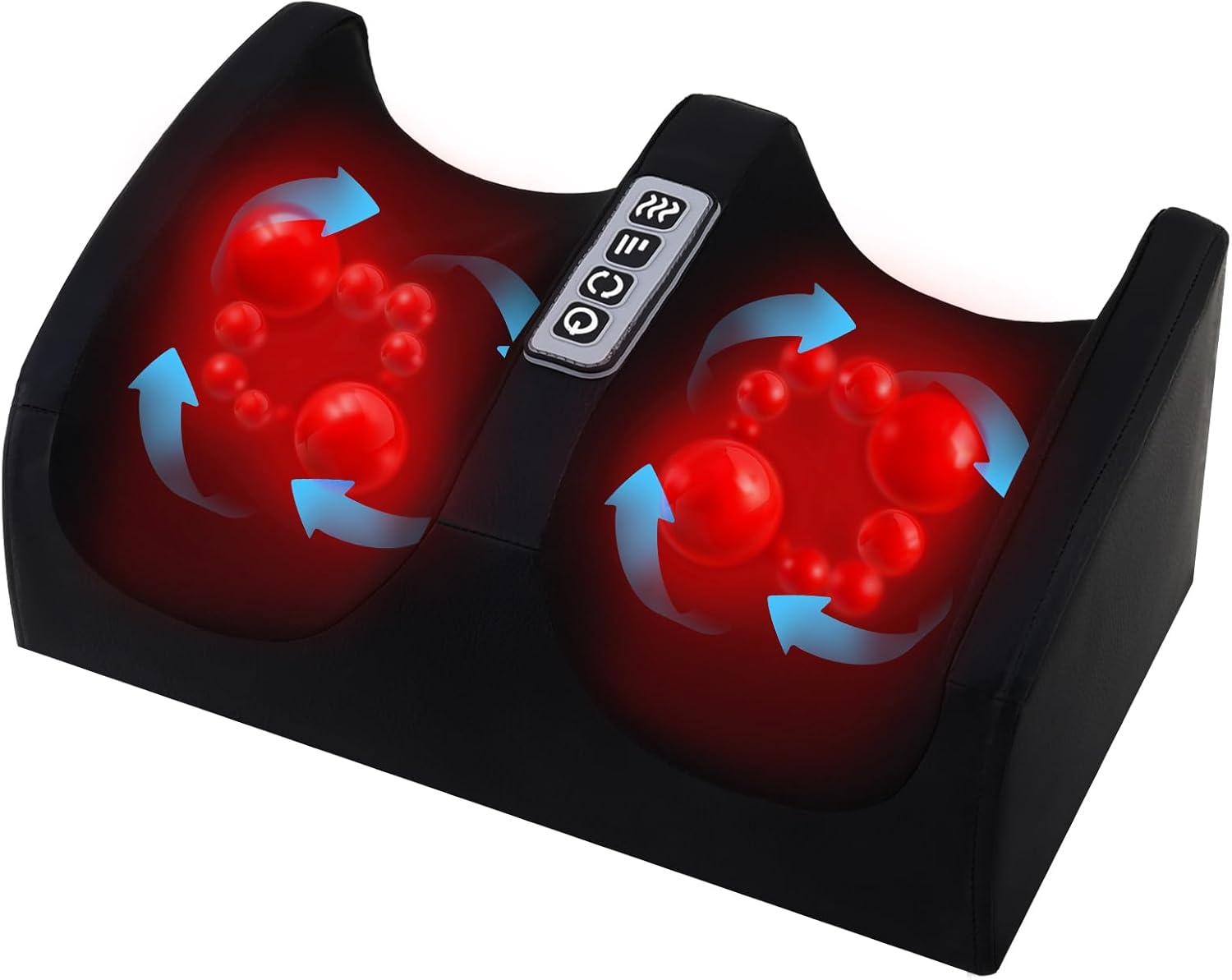 Foot Massager with Heat, Electric Foot and Calf Massager with Roller, Deep Tissue Massage for Plantar Fasciitis, Neuropathy & Pain Relief, Gifts for Women & Men(Black)