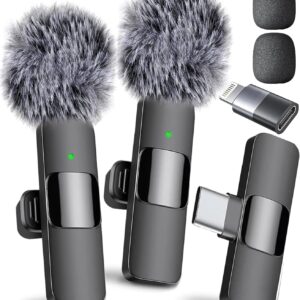 Mini Mic Pro (Latest Model) - Professional Wireless Microphone for iPhone, iPad, Android, Lavalier Microphone for Video Recording - iPhone Mic Crystal Clear Recording with USB-C for Content Creators