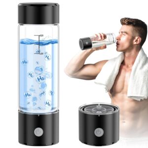 Hydrogen Water Bottle, 3Min 2200PPB Rapid Hydrogen Water Generator -SPE PEM Tech, 14OZ Portable Hydro Water Machine, Health Care Gifts for Husband, Wife, Family, Friends, Travel