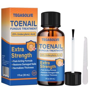 Toenail Fungus Treatment Extra Strength – 25% Undecylenic Acid Antifungal Solution for Thick, Discolored Nails – Podiatrist Recommended with Tea Tree, Aloe Vera & Soothing Botanicals (1 Pcs)