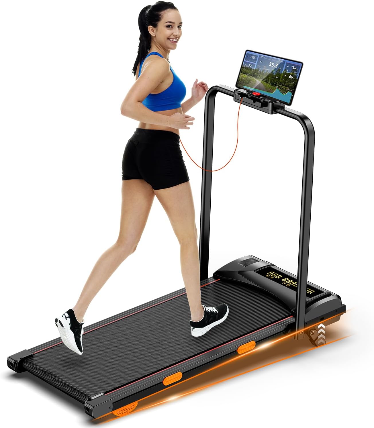 Walking Pad Treadmill Under Desk,6% Manual Incline,300lbs Capacity,Foldable Portable 2.5HP Mini Treadmill for Home,APP Compatible,Compact Design for Walking Fitness Workout Equipment