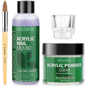 Acrylic Nail Kit Acrylic Powder and Liquid Set with Kolinsky Nail Brush, Lamp (Not Required) for Home DIY Salon Nails Application