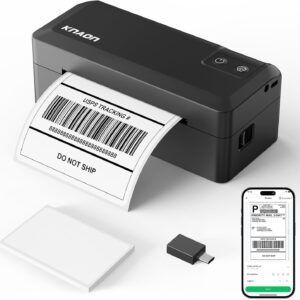 Shipping Thermal Label Printer, 4x6 Portable Label Printer, Bluetooth Label Maker for Small Business, Support iPhone,Android,Windows,Mac,Chromebook,Works with USPS, Ebay,Shopify&More, Black