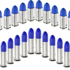 22LR and 9mm Snap Caps Training Dummy Rounds Practice Safe Loading Firing Close to Real Weight (9mm/22LR-22pcs-Blue)