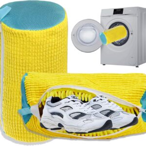 Shoe Washing Machine Bag Laundry Shoe Bag for Washer and Dryer Reusable 2pc Shoe Cleaning Bags for Sneakers 360° Deep Cleaning Machine for All Shoes Types With Self-locking Zipper