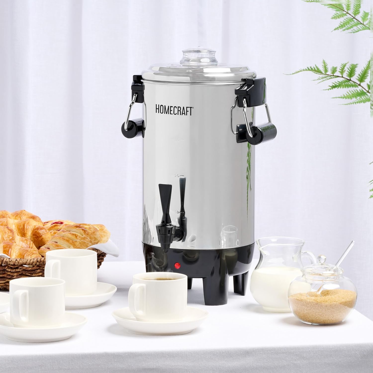 Homecraft Quick-Brewing 1000-Watt Automatic 30-Cup Coffee Urn - Stainless Steel - Image 2