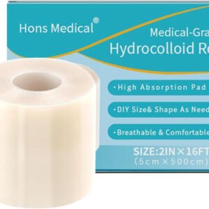 Hydrocolloid Roll Wound Dressing Adhesive Bandages 5x500cm for Wounds Super Absorbent Bandaging Pads for Wound Care
