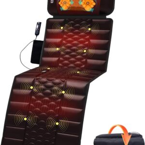 Full Body Massage Mat with Heat, Detachable Neck Massager, Multiple Modes Massage Mats for Full Body, Massage Pad Full Body with 10 Vibrating Motors and 9 Speed Settings for Office Home Use
