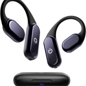 True Wireless Bone Conduction Earphones, OWS Open Ear Headphones with Earhooks, Bluetooth 5.3, Up to 60H Playtime with Case, IP68, AAC/SBC, for Cycling Yoga Workouts