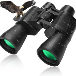 20x50 High Powered Binoculars for Adults, Waterproof Compact Binoculars with Low Light Vision Easy Focus for Bird Watching Hunting Travel Stargazing Cruise with Carrying Bag