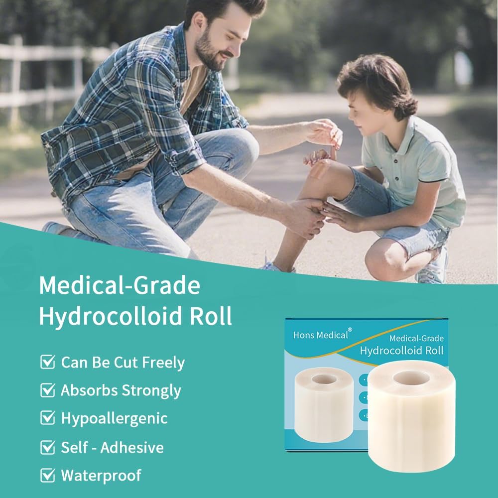 Hydrocolloid Roll Wound Dressing Adhesive Bandages 5x500cm for Wounds Super Absorbent Bandaging Pads for Wound Care - Image 3