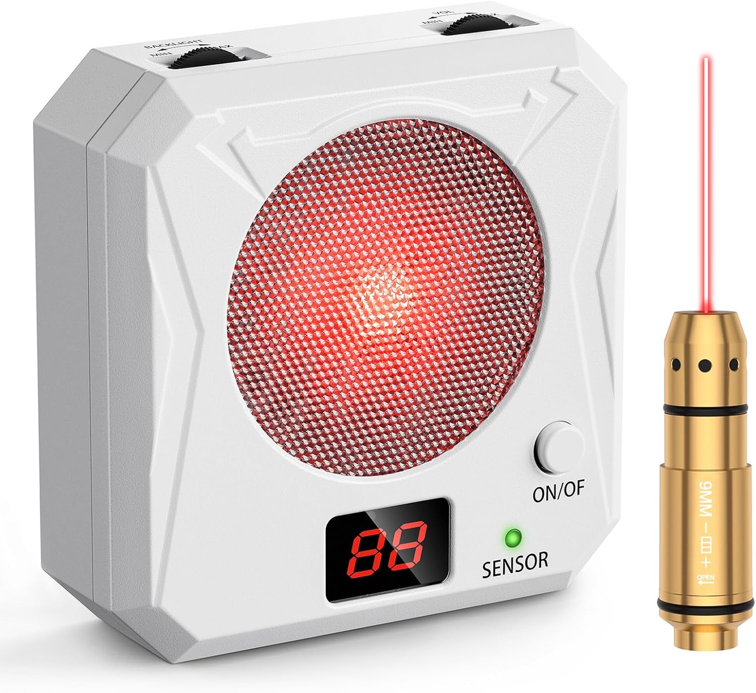 Vstranics 9mm Training Cartridge and Target Kit Dry Fire Training System Portable Rechargeable Electronic Target with 5 Difficulty Grade for Shooting Training