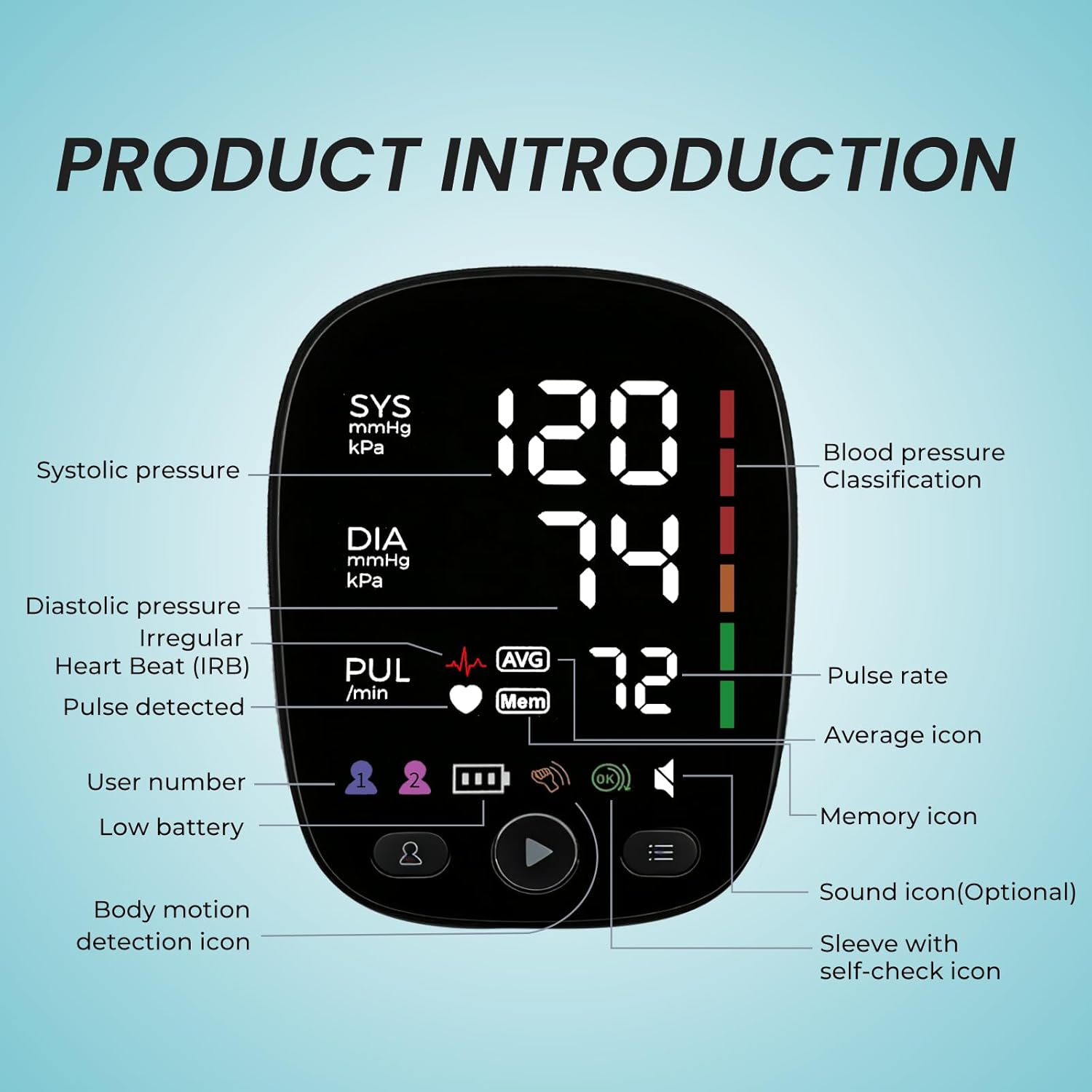 Upper Arm Electronic Blood Pressure Monitor,Blood Pressure Machine, with Cuff and Charging Wire,LED Display,FC-BP 103 - Image 2