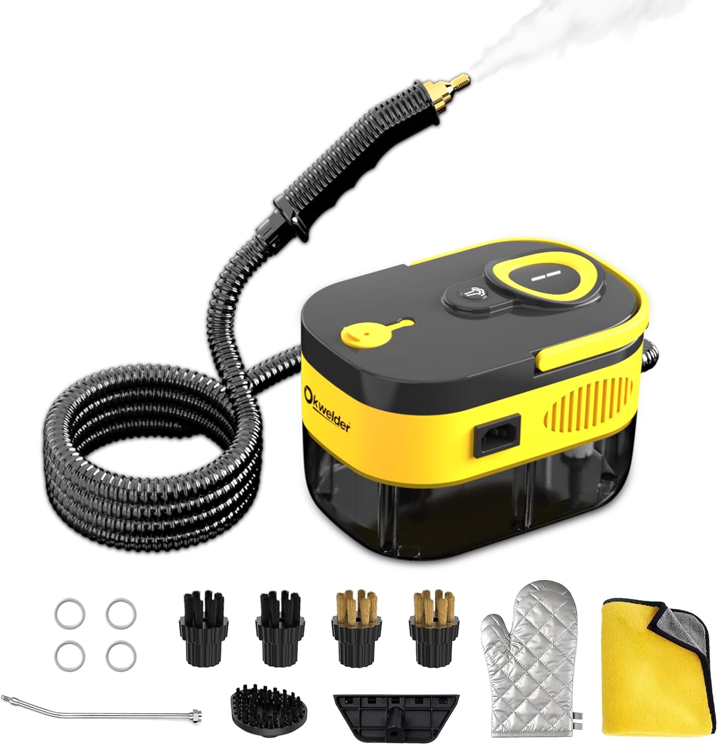 Steam Cleaner with 6 Adjustable Settings, 1500W Portable Handheld Cleaner with 15-Second Fast Preheating, Suitable for Kitchen, Bathroom, and Home Cleaning, and Includes 15 Cleaning Accessories