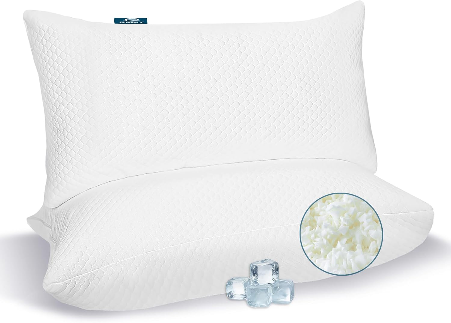 Firm Memory Foam Pillows Queen Size Set of 2, Adjustable Cooling Pillow with Washable Bamboo Rayon Cover, Neck & Head Support for Side, Back, Stomach & Hot Sleepers, CertiPUR-US Certified Foam