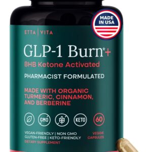 GLP-1 Supplement for Appetite Support and Metabolic Health for Men and Women with BHB Ketones, Apple Cider Vinegar, Berberine HCL, Turmeric and Cinnamon - Supports Energy, Digestion and Daily Balance