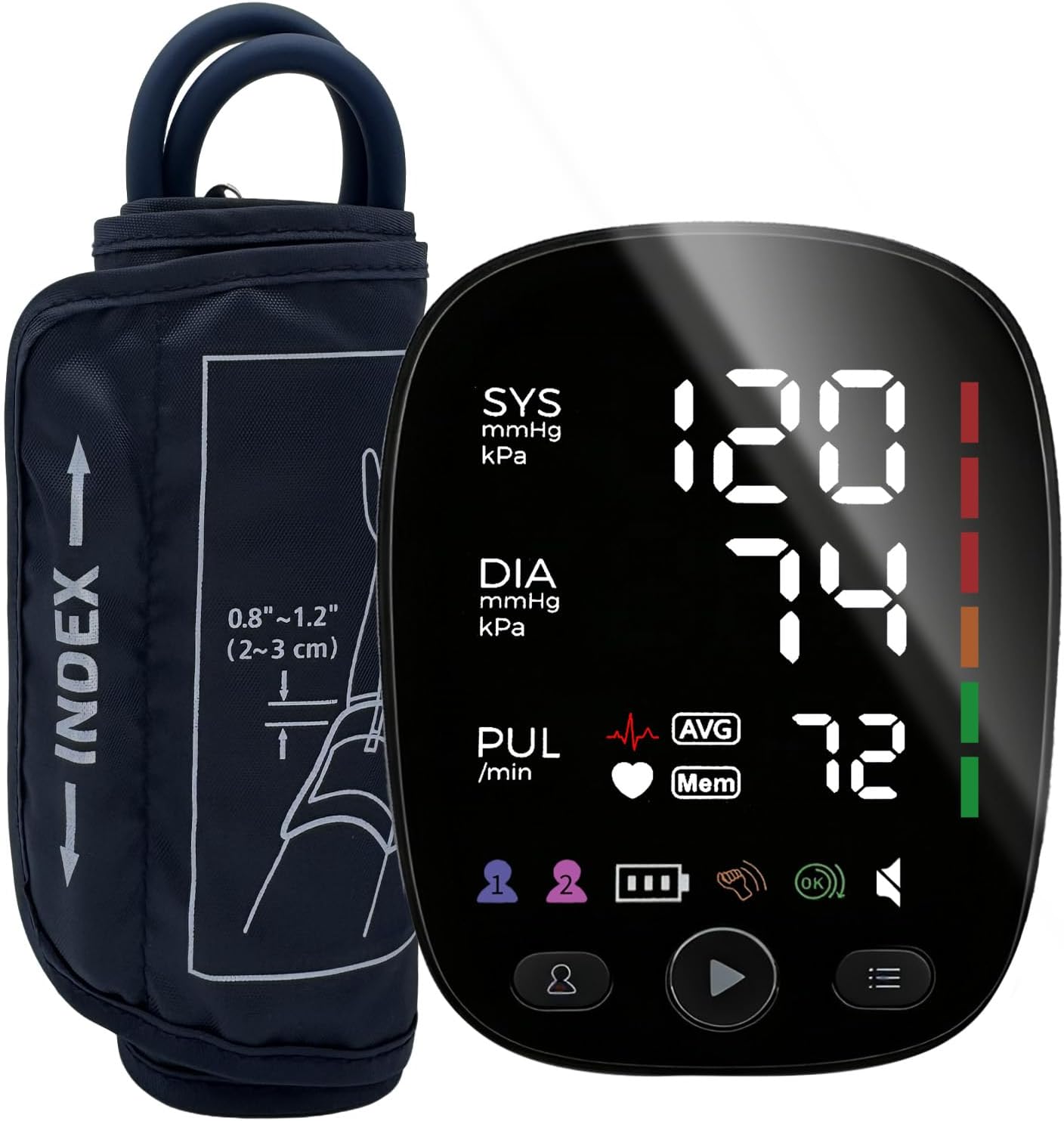 Upper Arm Electronic Blood Pressure Monitor,Blood Pressure Machine, with Cuff and Charging Wire,LED Display,FC-BP 103