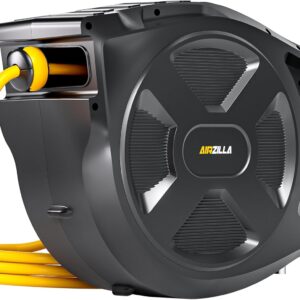 Retractable Air Hose Reel, 3/8" x 80Ft Flex Hybrid Air Hose Max 300PSI Kink-resistant Air Compressor Hose Reel Auto Rewind with 6Ft Lead in, Quick Connect, 180° Swivel Mounting Kit.