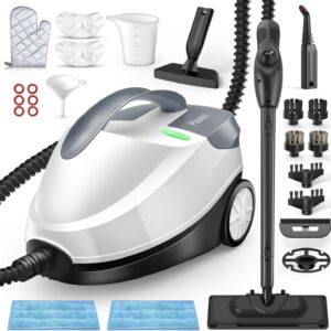 Steam Cleaner with 28 Accessories for Home, 1800W Powerful Multipurpose Steam Mop with 1.5L Tank for Floor Cleaning, Chemical-Free Heavy Duty Steamer for Cleaning Floors, Couch, Tile, Grout and Car