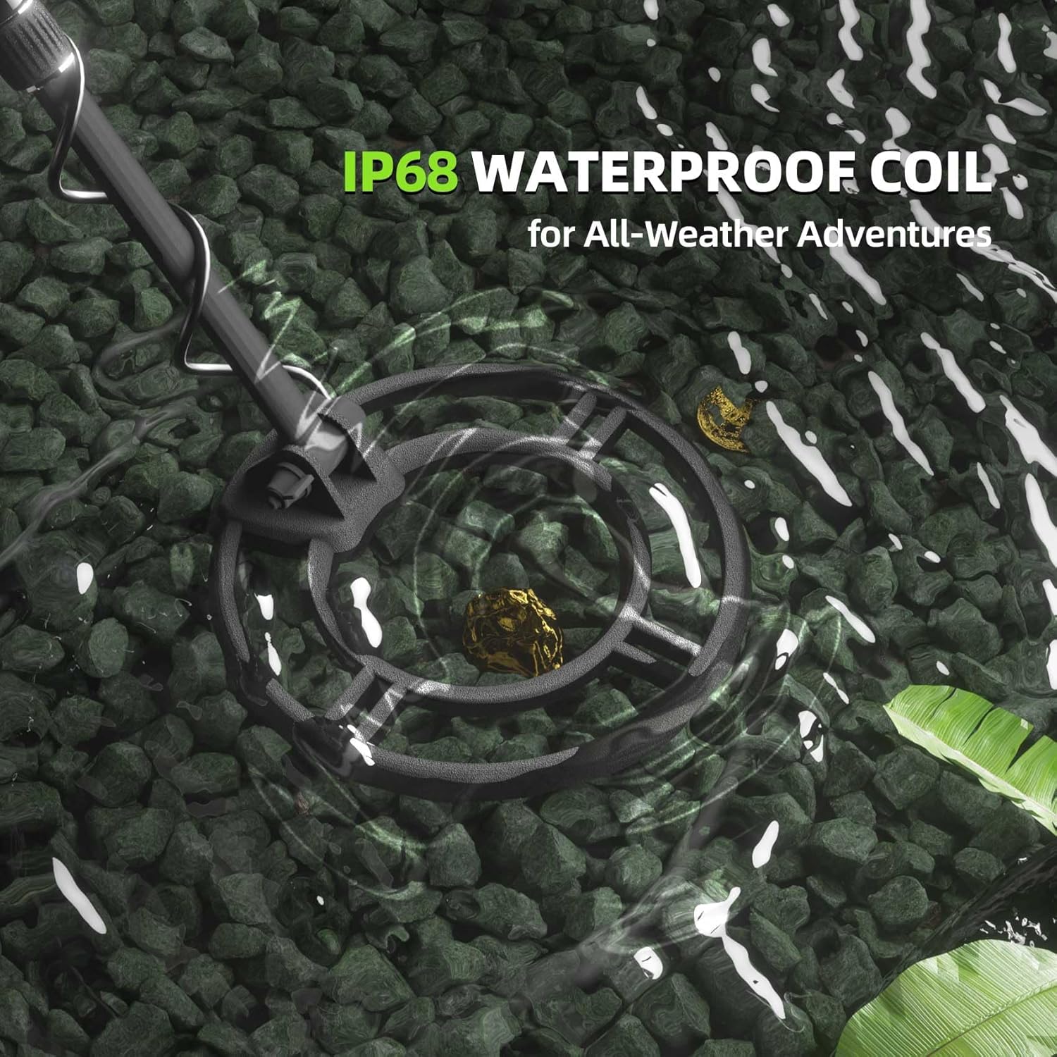 Metal Detector for Adults Professional, Waterproof Pinpoint, High Accuracy Gold and Silver Detection, Underwater and Beach Use, 10'' IP68 Coil, Bigger LCD, New Advanced DSP Chip, Black - Image 3