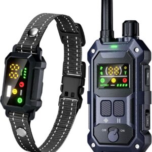 BLACKDOG Military Dog Shock Collar - 4200ft Dog Training Collar with Remote, 4 Training Modes, Flashlight & Strobe, 3-Month Battery, IP67 Waterproof Dog E Collar for All Breeds 5-150lbs (Dark Blue)